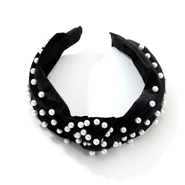 Huvudband för kvinnor Pärlhuvudband Tvinnade Faux Pärl Sammet Elegant Bling Hårklämma Hårnålar Hårkläder Barrette - 1 st