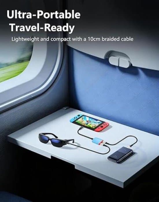 Dobbel USB-C Port Splitter Hub - Universell for AR-briller/Switch/Steam Deck