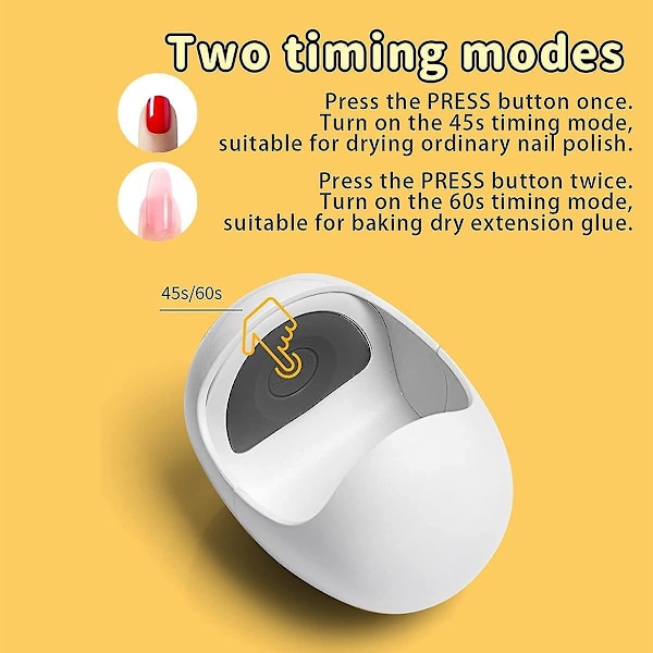 Mini UV-lampa för gelnaglar, söt ägg UV-gel nagellampa, gel UV-ljus professionell mini nagellampa för nagelkonst