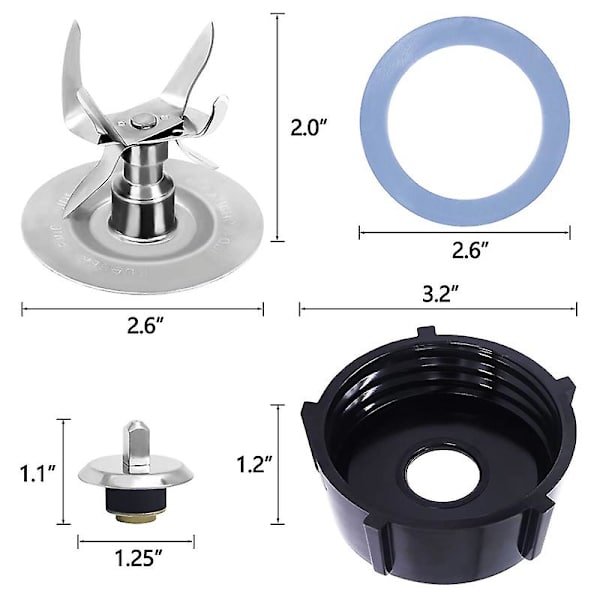 Ersättningsdelar med Blender Isblad, Bottenlock Gummi Tätnings O-Ring Packningar Kopplingsstift S
