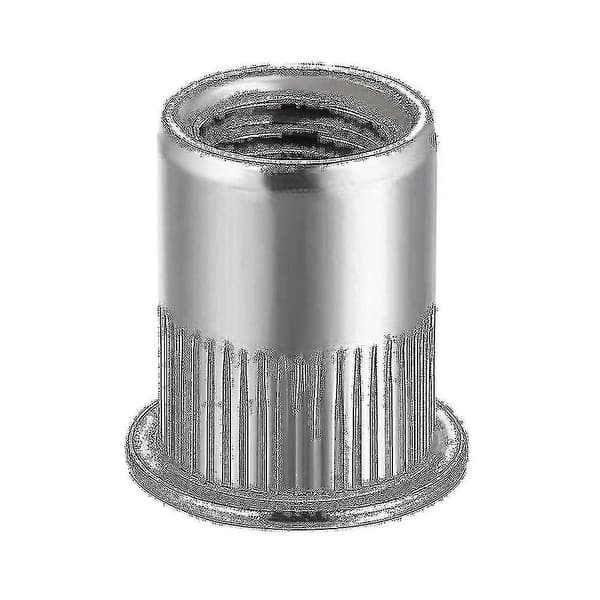 Mutter 100 stk 1/4in-20unc Rustfritt Stål 304 Overflate Flatt Hode Rivmutter Gjenget Innsatsmutter Knurlet Kropp