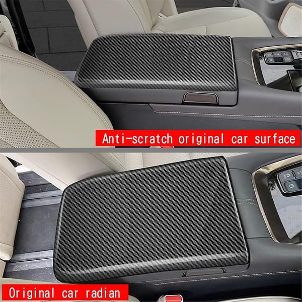 Oppbevaringsboks Paneldeksel Trim for Midtarmlene til Alphard/Vellfire 40 Serie 2023+ Karbonfiber