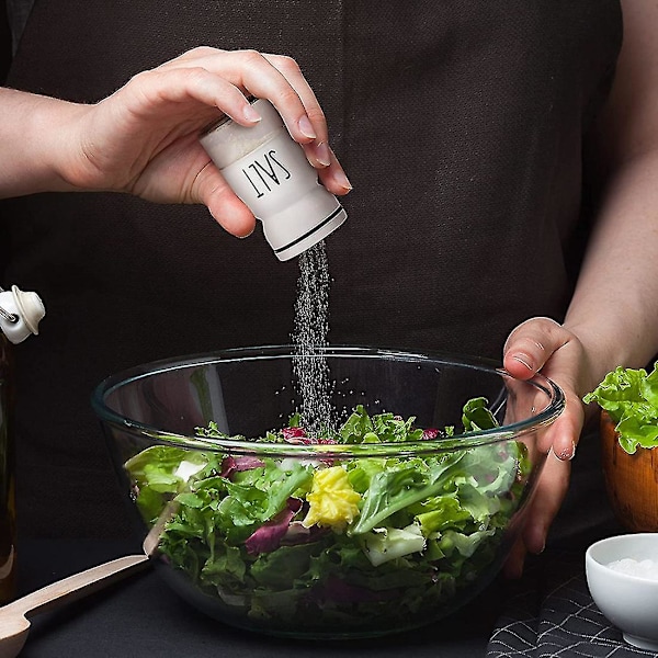 Salt- og pepperbøsser i bondestil med justerbare lokk, moderne landlig kjøkkendekor, søte (haoyi)