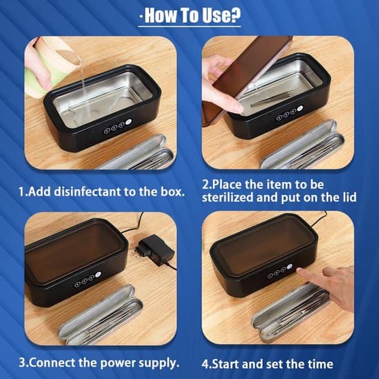 Nail Tool Cleaning Device, Sterilizer with 3 Timer Modes for Nail Drills, Nail Art Brushes, Nail Clippers, 650 ml (22 oz)