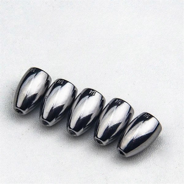 Tungsten Projektil Tungt Fiskeutrustning Trumformad Tungstenkulor Bass 5 Stycken Fiskeutrustning