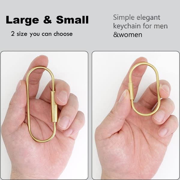 Durable Brass Keychain with Screw Clip, Simple Car Keychain, Unisex