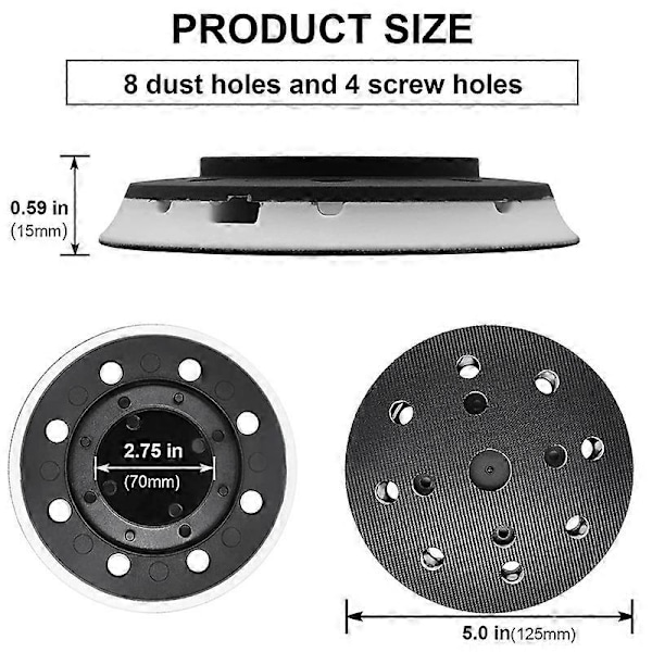 492280 Slibepude, 125 mm (5 tommer), 8 huller, Kompatibel med Festool
