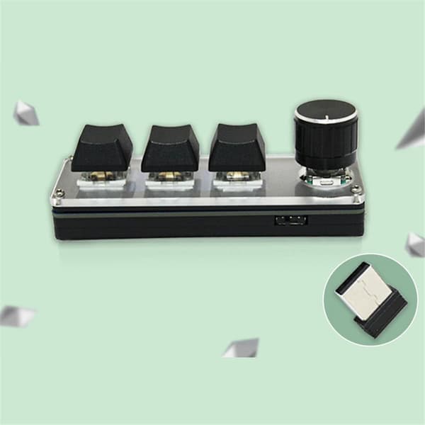 3 Taster Trådløst Tilpasseligt Tastatur 2.4g Usb 2 Tilstande Multifunktionelt Bærbart Hot-swappable Taster