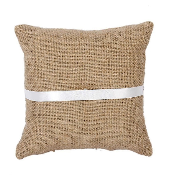 Rustikk Hessian Jute Sekk Blond Blomsterpikekurv + Putesett Bryllupsgave