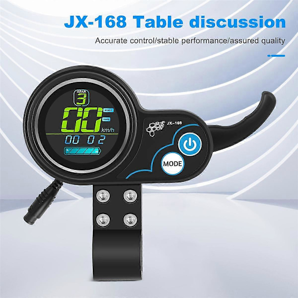 168 Acceleration Instrument El-Scooter 36V/48V LCD-Skärm Styrenhet Gasreglage Tillbehör