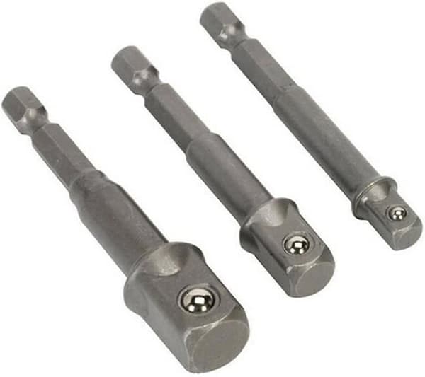 Fyrkantig drivrutin Hex Power Drill Bit 1/4 3/8 1/2-tums 3 PCS Power Drill till Socket Adapter Extra Long Adapter