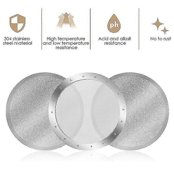 3-pack Metall Kaffefilter Mesh Kompatibel med Aeropress Kaffebryggare, Silver 2025th