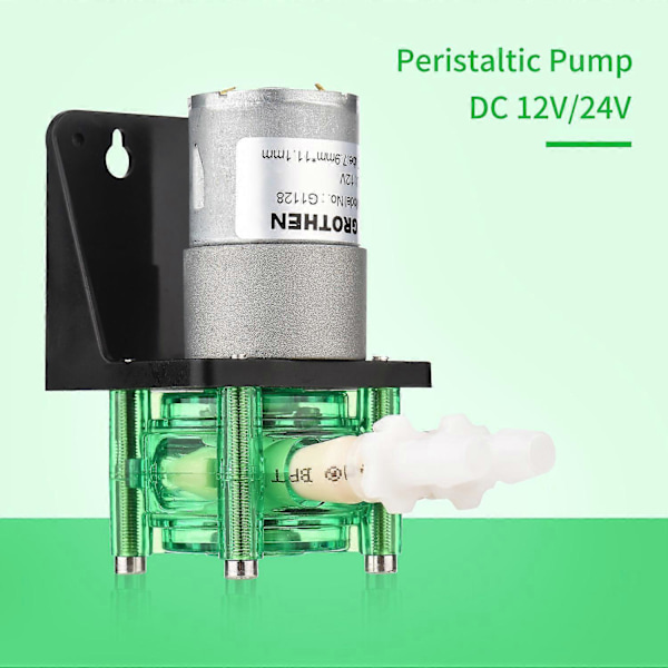 GROTHEN DC 24V Doseringspumpe Peristaltisk Pumpe Mini Vann Væskepumpe Stor Flowrate Peristaltisk BPT Tu