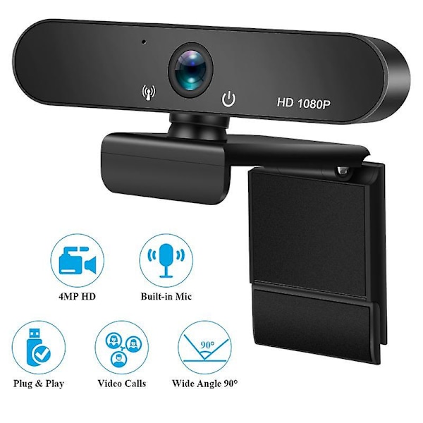 4k Webcam Full Hd 1080p Webkamera Til Pc Computer Laptop Videooptagelse
