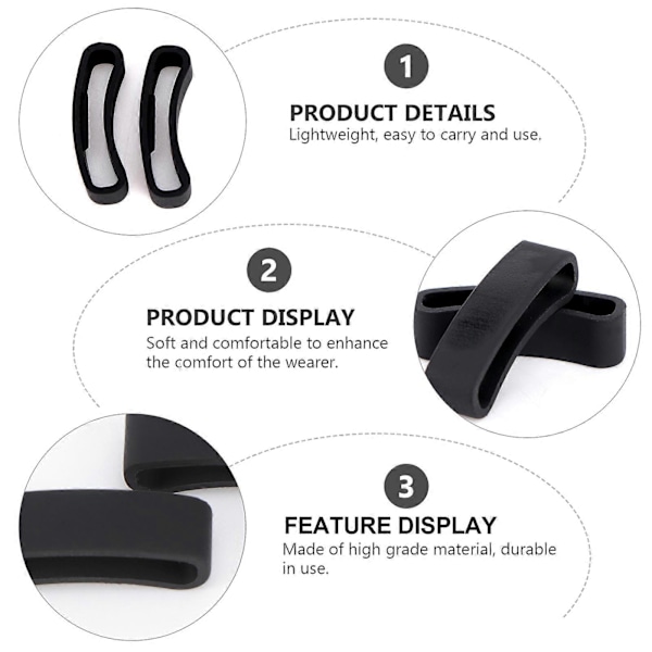 4 STK Gummi Urrem Ring Spænde Anti-Fald Urrem Spænde Ur Ring Loop Kompatibel til SUUNTO CORE (Sort)