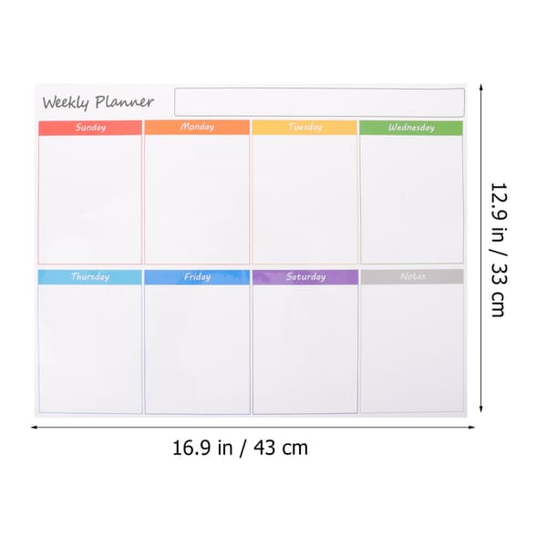 Magnetisk whiteboard kylskåpsväggpanel schema veckoplanerare kalender raderbar