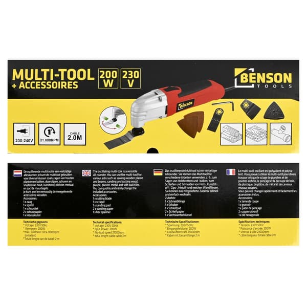 Multiverktøy 200 W 230 V 7 deler