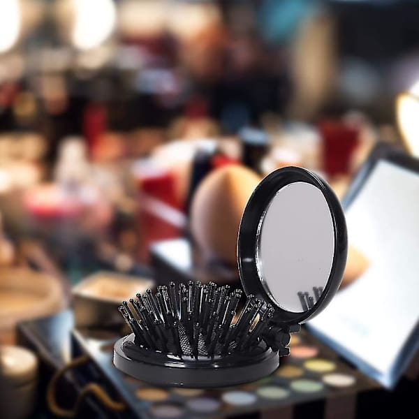 Mini Sammenklappelig Hårbørste Med Spejl, Kompakt Pop-Up Lommebørste, Lille Rejsestørrelse Flip Hårbørste Til Taske/Rygsæk