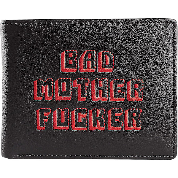 Officiellt licensierad svart/röd broderad Bad Mother läderplånbok