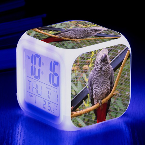 LED Väckarklocka, Barnsäng Väckarklocka, Fyrkantig, Belyst LCD-display stil 1 2025:e