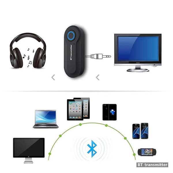 Bluetooth-sender 3,5 mm Jack Lydadapter Trådløs Bluetooth 4.0 Stereo Lydsenderadapter for Hodetelefoner TV