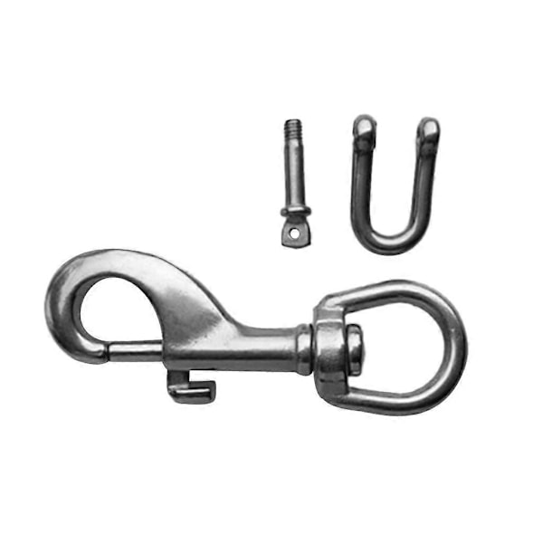 Rustfritt Dykkerlykt Torch Holder Enkel Ende Snap Clip Sjakkel