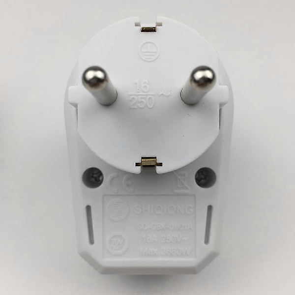 Europeisk Konverteringsplugg 1 til 1 Veis Strømadapter Adapter med Bryter 16A AC250V 2024THO