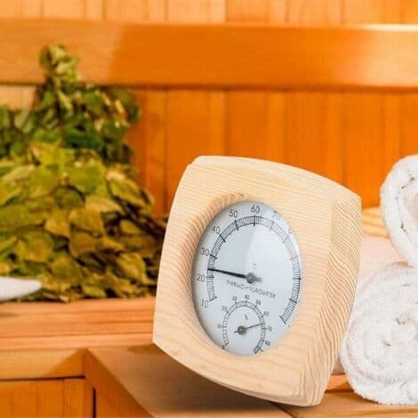 Termometer og hygrometer i grantræ - Indendørs display