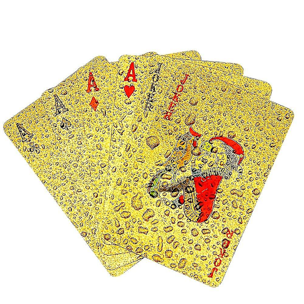 Luovuutta pursuava kestävä kultapokeripakka kultafoliolla - pokeripelilahja