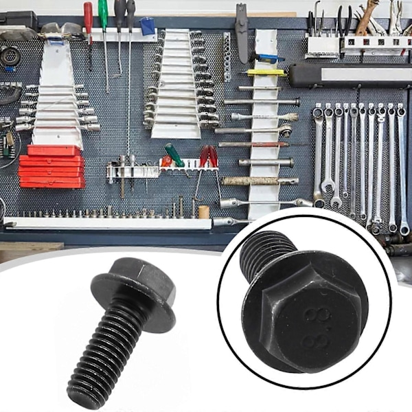 1 stk Gehrungssavblad Bolt M8 X 20mm Venstrehåndet Tråd Hex Hoved Flens Til Skæremaskine Værktøjsdele Sort Savblad Skrue