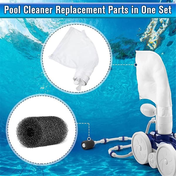 Pool Cleaner Dele 2 Allround Filterpose til 280 480, med 6 stk. Sweep Tail Scrubber Udskiftningssæt