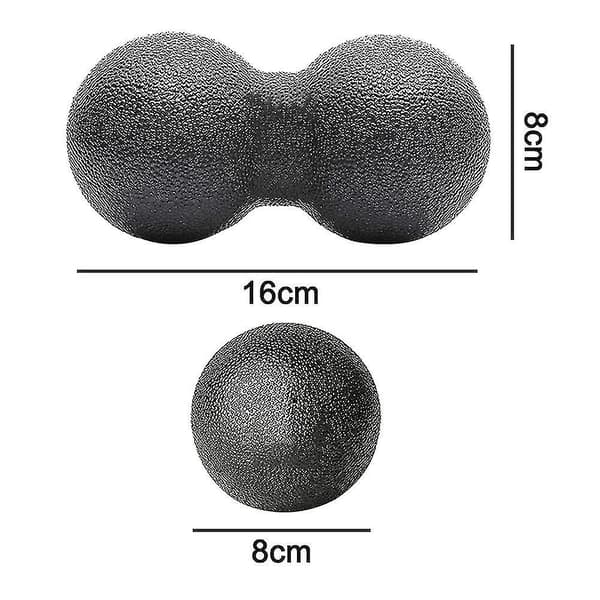 Sports Peanut Massagebold og Rund Massagebold (2 stk., Sort)