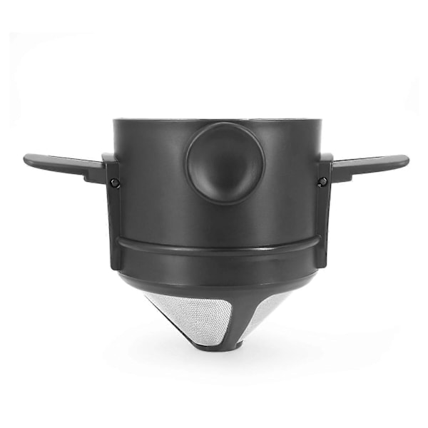 Sammenklappelig Bærbar Håndbrygget Kaffefilter Drypper Kegle med Rustfrit Stål Holder Intet Filterpapir Ultra Fin Krypteret Filter