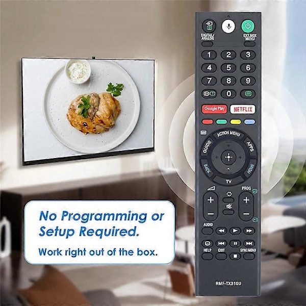 RMF-TX310U Erstatningsfjernkontroll med stemmestyring og mikrofon for Sony 4K Smart TV