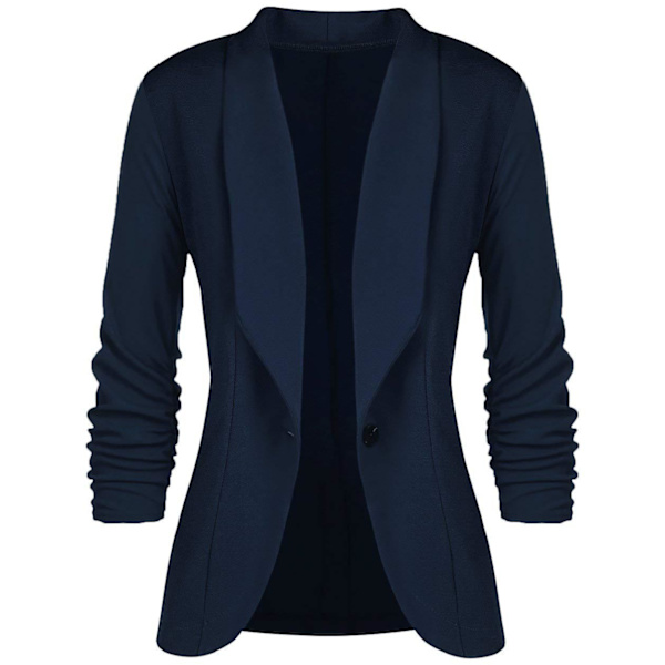 Blazer Jersey Lapel Lang Erme Passform Dammode Kort Jakke