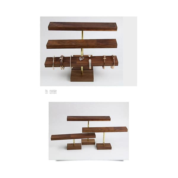 Antik Træ Smykke Tilbehørsdisplay Stand, Armbånd Scrunchie Holder Display Til, Showcase M