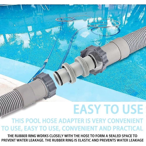 38 mm Poolslangeforbindelse, Poolslangeadapter til Intex Bestway Coleman, Poolslangeforbindelse til Ø 38 mm slange, Intex Poolslangeforbindelse, Poolpumpeforbindelse