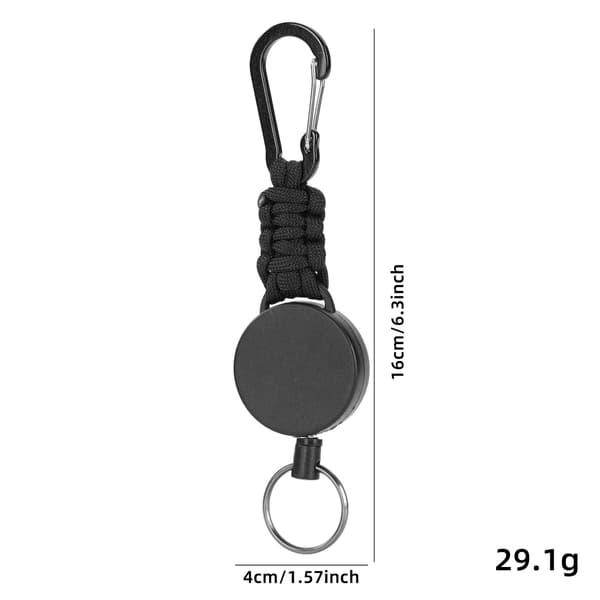 3-pack infällbara nyckelband med karbinhakar, infällbara nyckelband, 65 cm stålkabel och nyckelring.