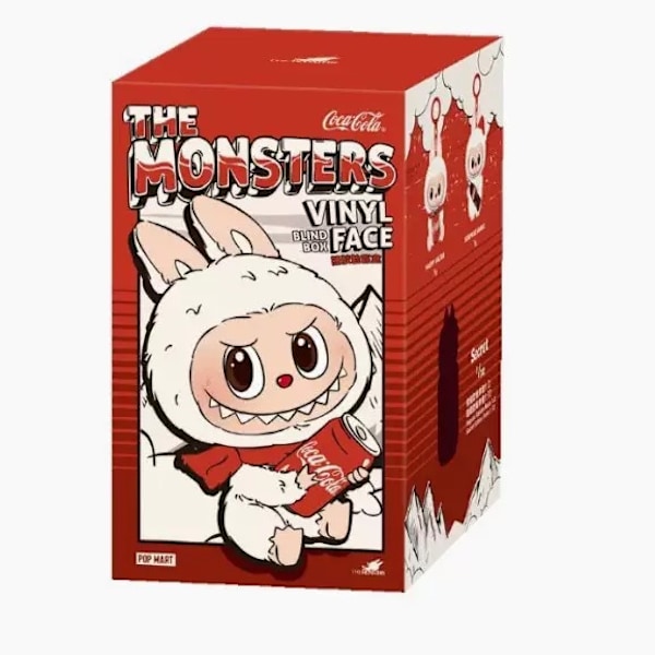 /NC/POP MART The Monsters COCA-COLA Serie-Vinyl Face Blind Box, Överraskningsfigurer, Enkel Box (slumpmässig box) Coca-Cola Series Enkel förpackning Single Pack 4