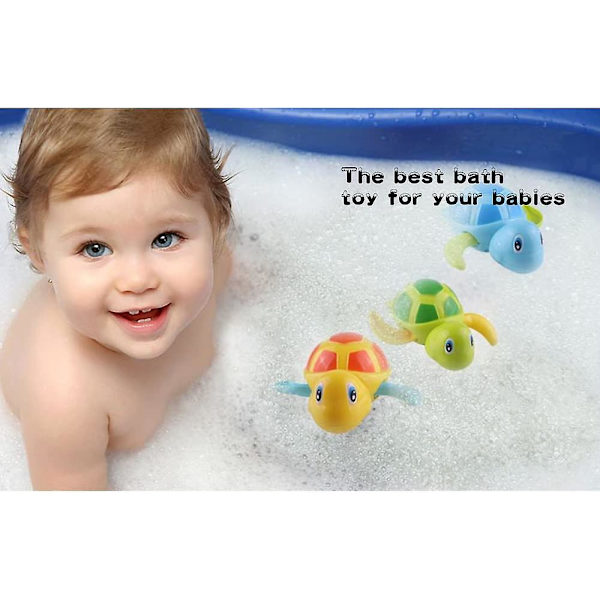 Baby Badleksak Uppdragbar Badleksaker Simning Sköldpadda Badkar Leksaker För Småbarn Flytande Vatten Pool Leksaker För Dusch Strand Spädbarn -3 Pack