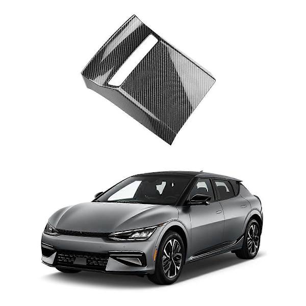 Bil Kulfiber Front USB Stik Ramme Anti-Sparkepanel Dækbeklædning til KIA EV6 2021 2022