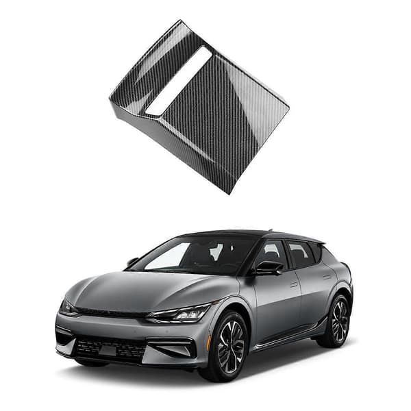 Kolfiber Front USB-kontaktpanel Ram Anti-Kick Panel Cover Trim för KIA EV6 2021 2022