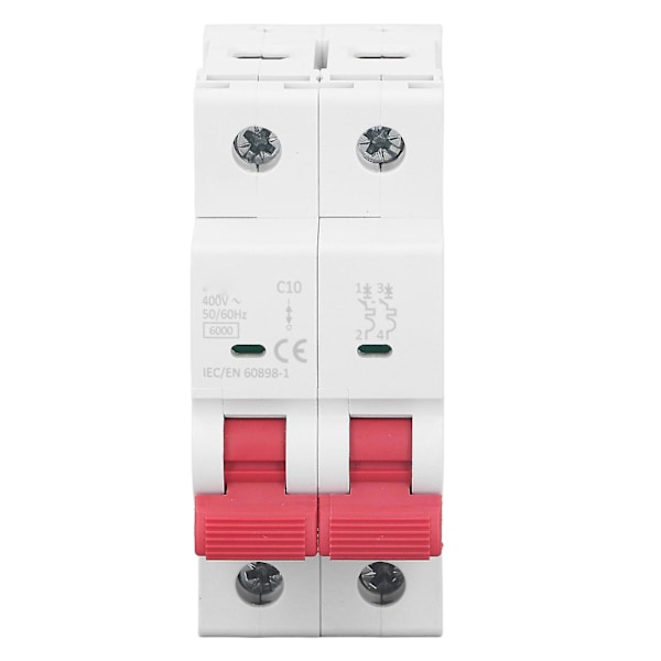 Miniatyrkretsbrytare 2P Läckskydd 20A 6KA Hög Brytkapacitet 400V
