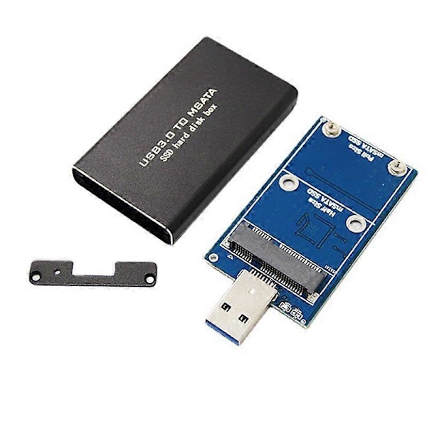 MSATA till USB USB 3.0 till MSATA SSD-kapsling USB3.0 till MSATA-fodral Hårddiskadapter M2 SSD Extern 2024THO