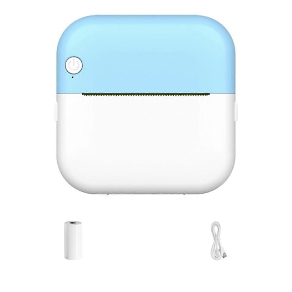 Kannettava Mini Taskutulostin Muistiinpano Valokuva Tarra Muistio Tulostus Bluetooth Langaton Musteeton Lämpötulostin 200dpi Sininen