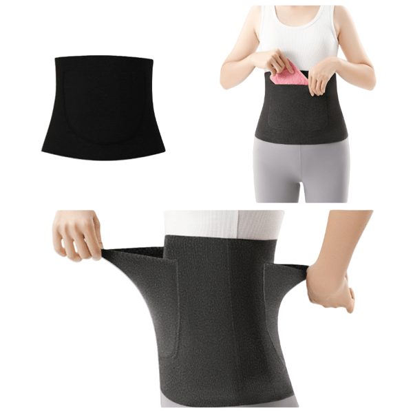 Lämpövyö taskuilla Musta XL