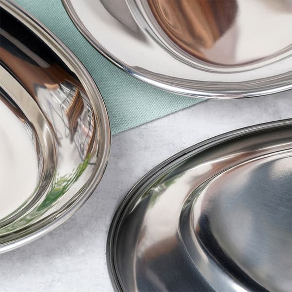 Oval steel serving platter 3 pcs