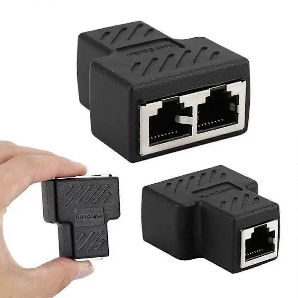 1 kpl 1-2-suuntainen LAN RJ45 -jatkaja Ethernet-sovitin Internet-kaapeliliitäntään 1 tulo 2 lähtöä Korkea laatu
