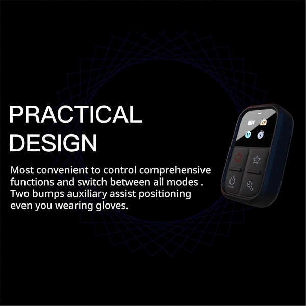 Trådlös Smart Fjärrkontroll för Hero 12/11/10/9/8 LED Färgdisplay Batteri 50M Kontroll Handled S
