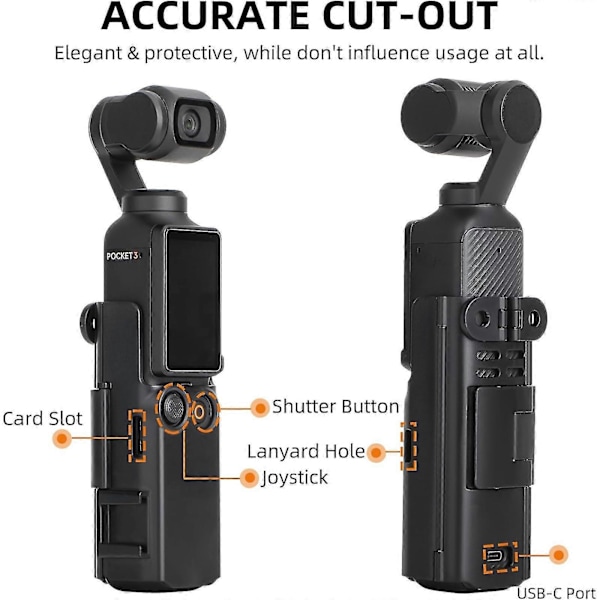 Osmo Pocket 3 Tilbehør Kompatibelt Med Dji Osmo Pocket 3 Adapterfeste, Pocket 3 Beskyttelsesramme Kompatibel Med Dji Pocket 3